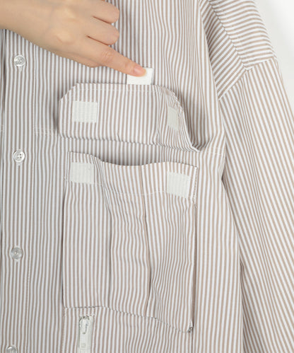 Stripe pocket l/s shirt