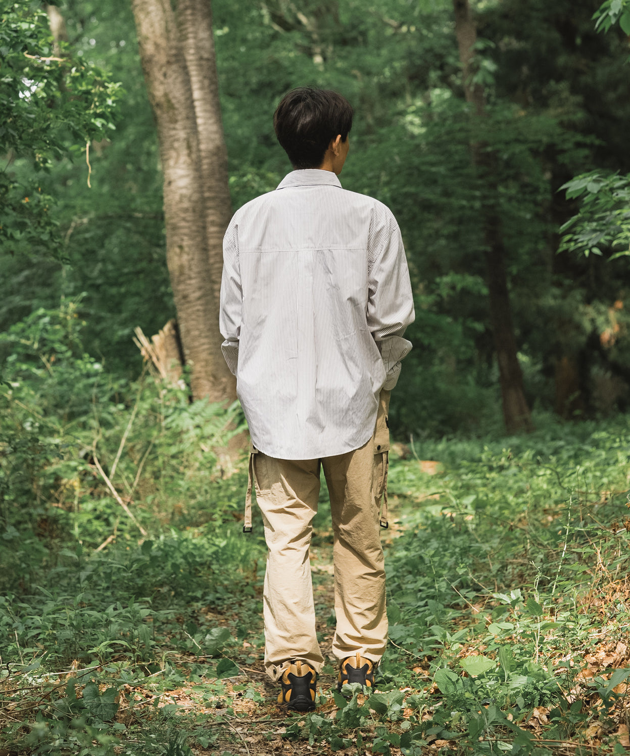 Stripe pocket l/s shirt