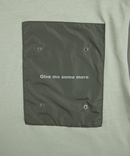 2WAY REMOVABLE POCKET COTTON CREW NECK BIG S/S T-SHIRT