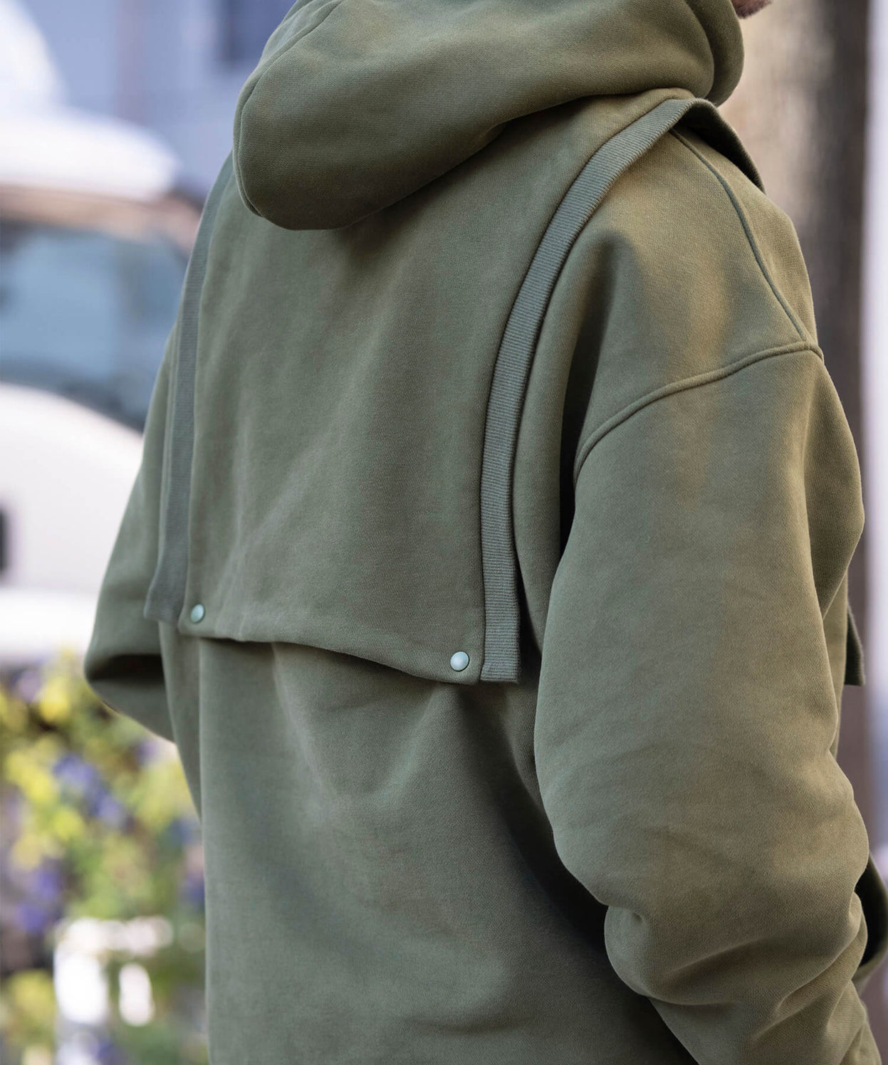 2WAY removable vest sweat parka 裏起毛2WAYパーカー