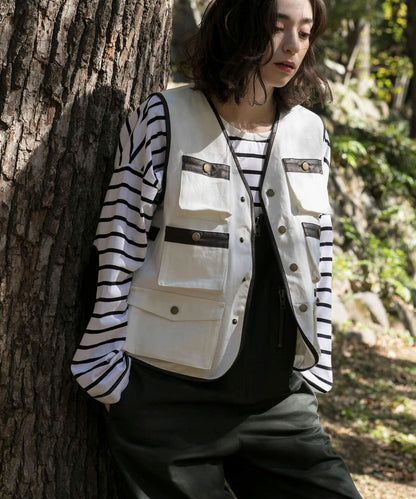 BORDER POCKET L/S T SHIRTS