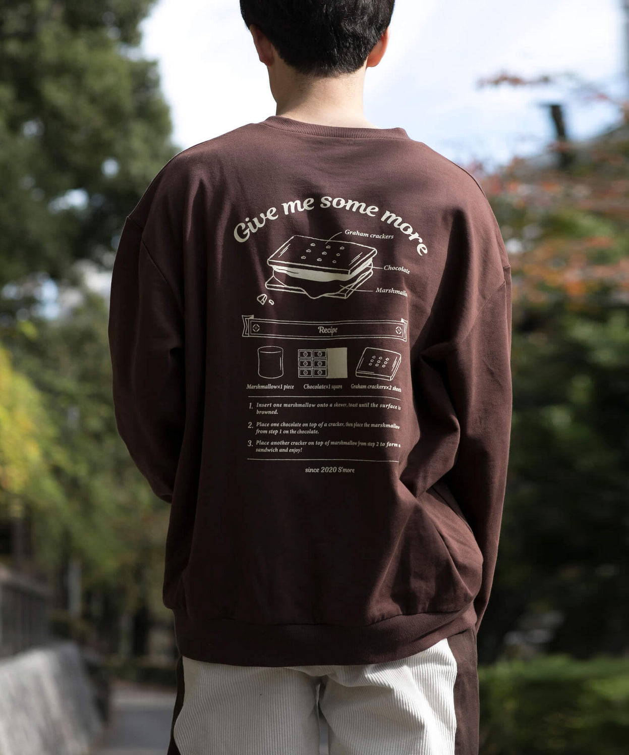 COTTON CREW NECK BIG SWEAT - S'more recipe