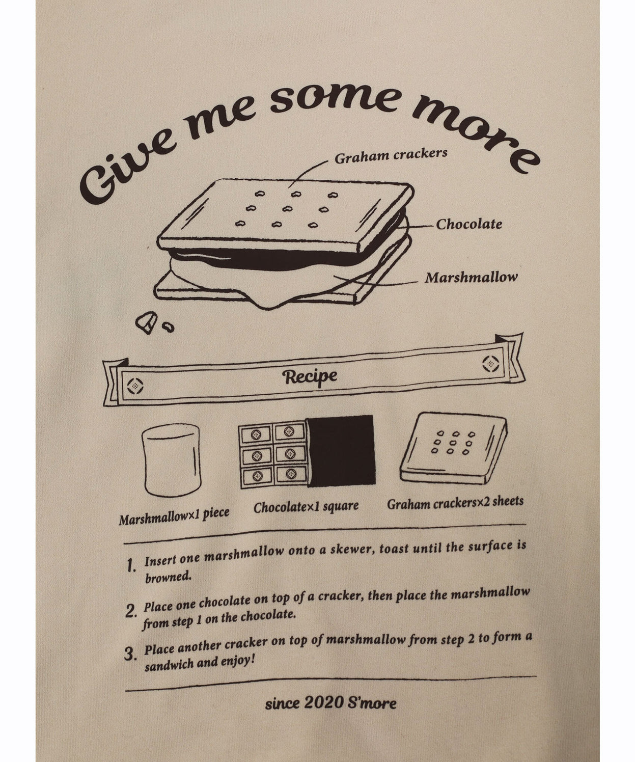 COTTON CREW NECK BIG SWEAT - S'more recipe