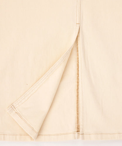 Stretch long denim skirt