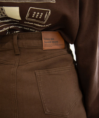 Stretch long denim skirt