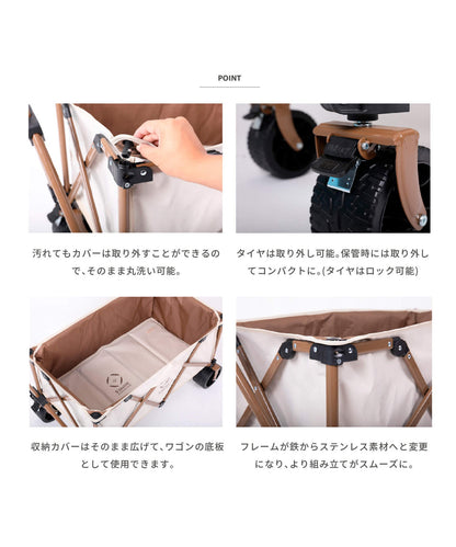 【 One touch storage wagon II 】ワンタッチストレージワゴンⅡ リニューアル-大荷物を一気に運べるワゴン