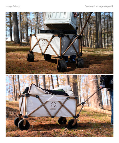 【 One touch storage wagon II 】ワンタッチストレージワゴンⅡ リニューアル-大荷物を一気に運べるワゴン