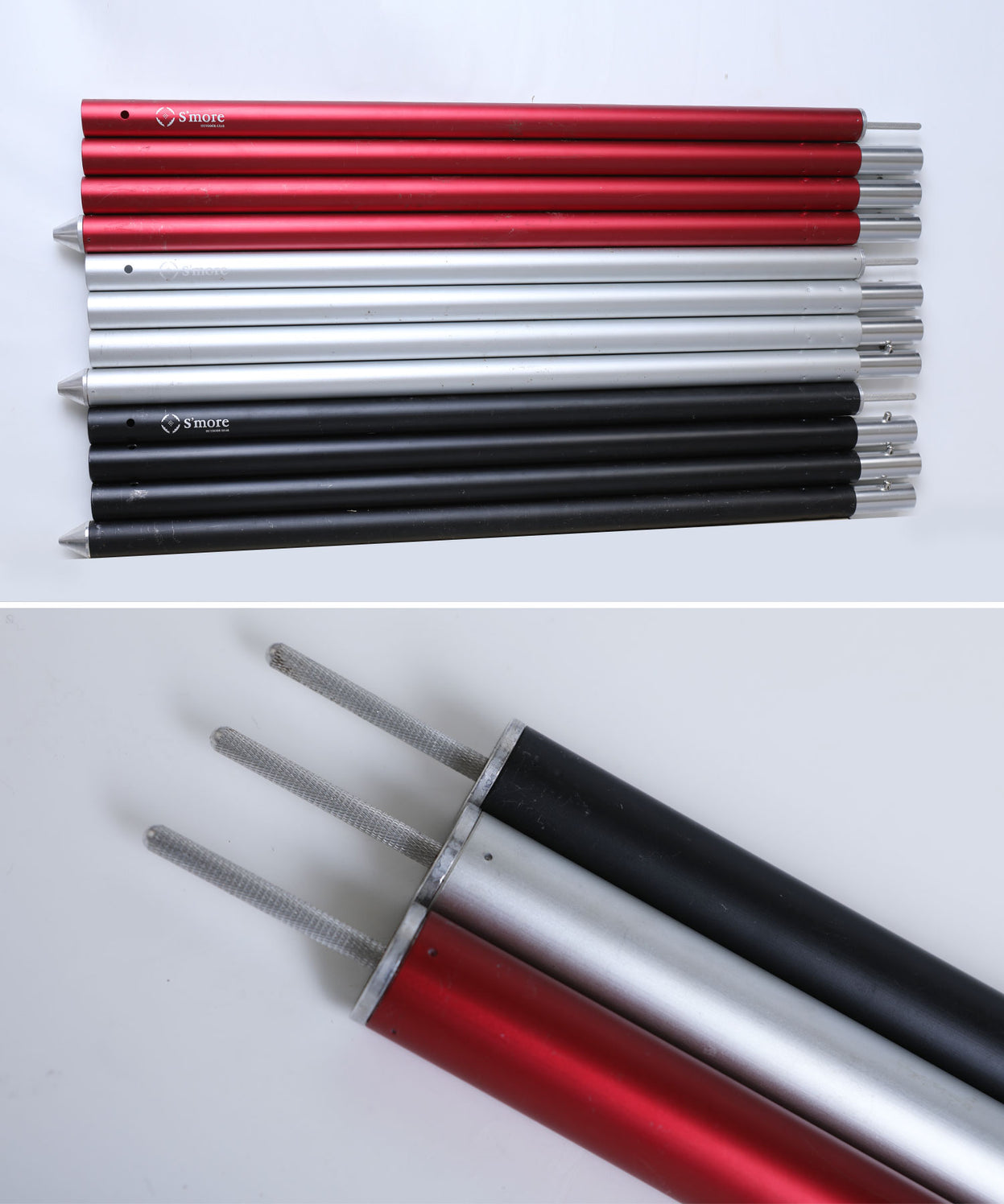 【 Alumi pole 2.4 】 アルミポール 2.4 ブラック シルバー レッド 直径28mm 高さ120～240cm